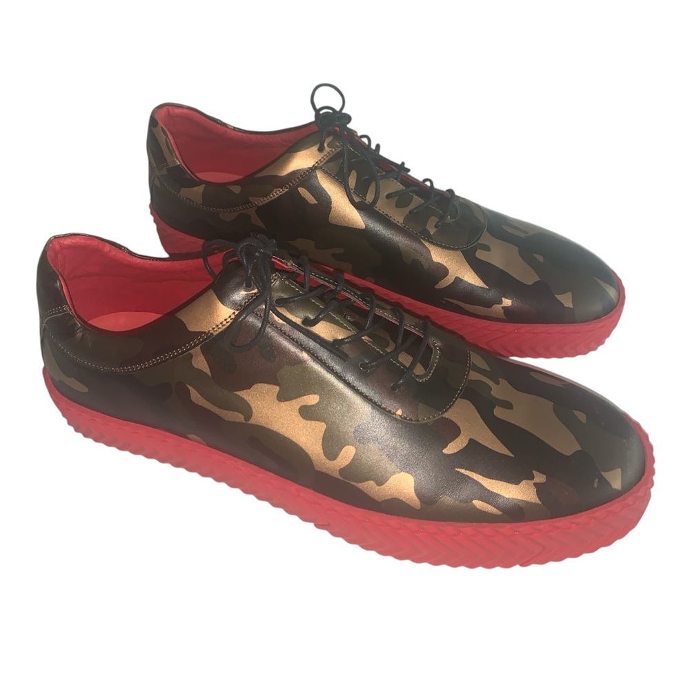 Marc Nolan Mens Size 11 Red Bottom Cody Shoes Camo Tie-up